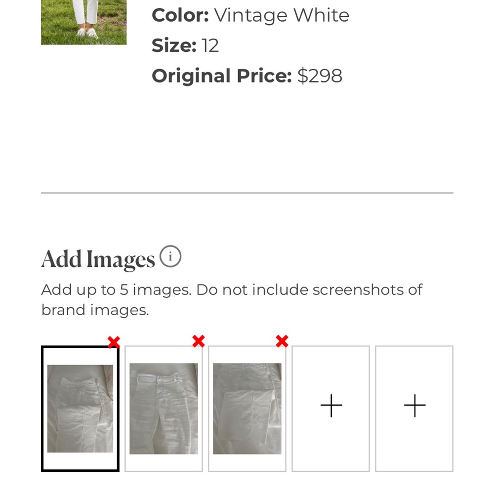 Frank & Eileen Vintage White Trousers
